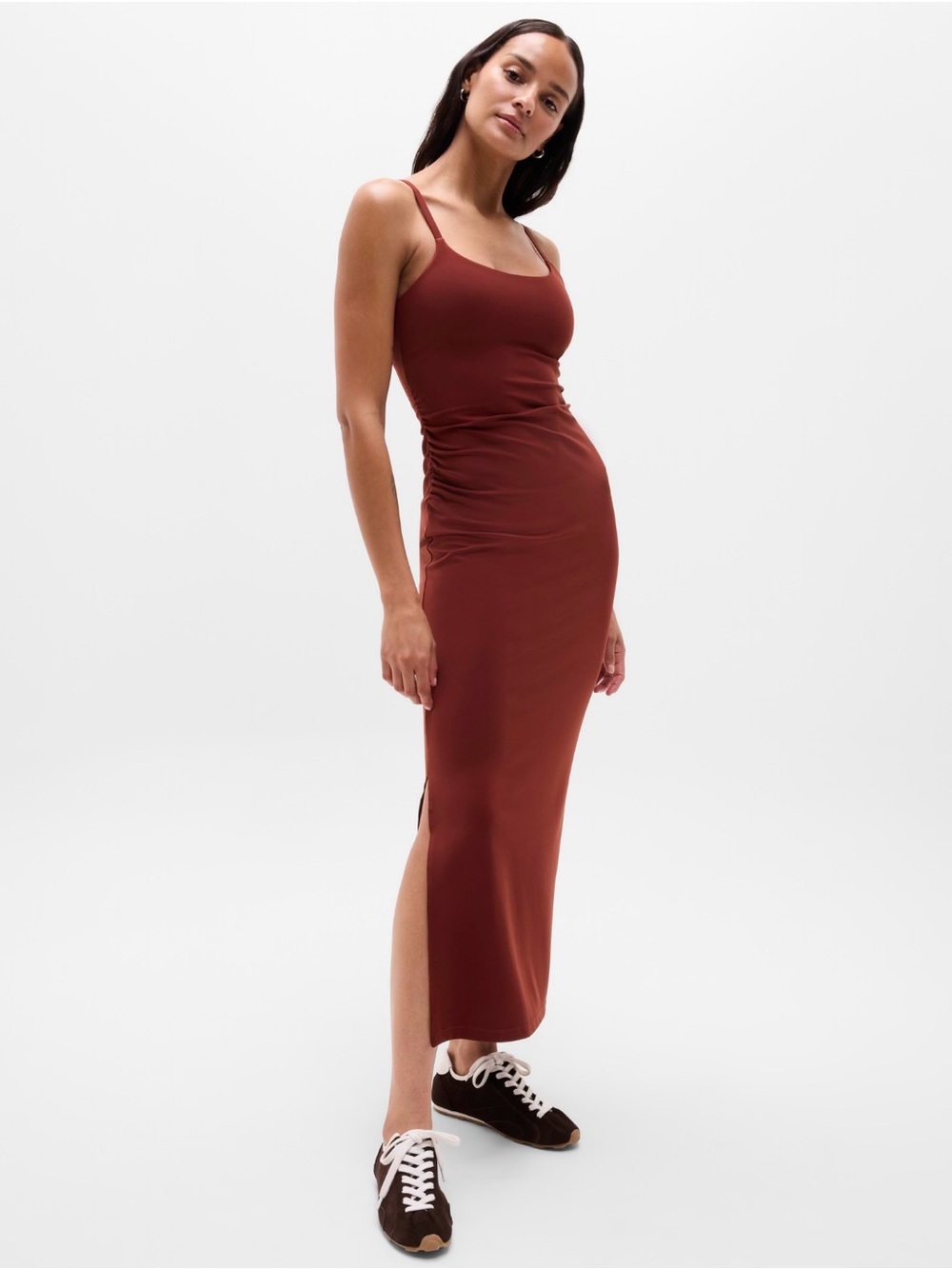 NWT Athleta Transcend Maxi Dress in Cinammon
